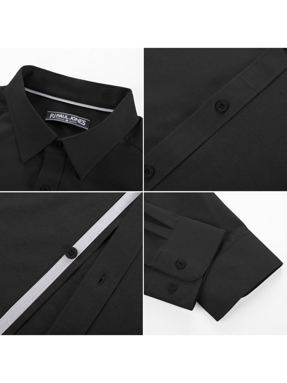 Men's Dress Shirt Wrinkle Free Stretch Button Down Casual Business Slim Fit Long - Picture 4 of 6